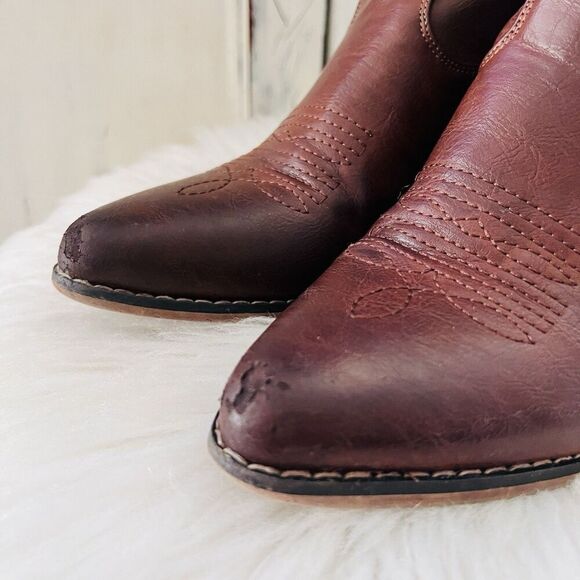 Natural Reflections Keykeel Brown Vegan Leather Fringe Boho Western Boots Sz 6.5 - Picture 2 of 9